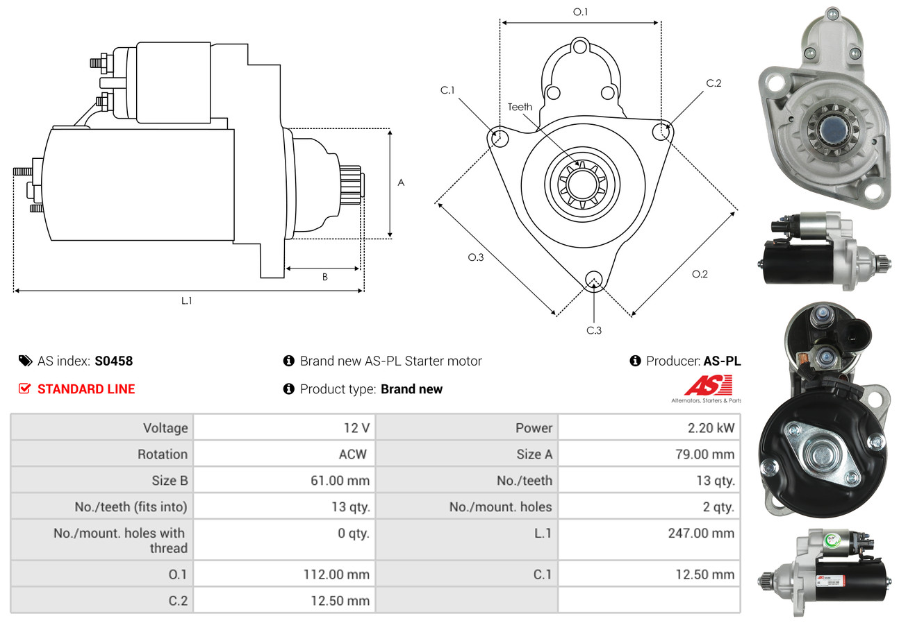 Starter - S0458 AS-PL