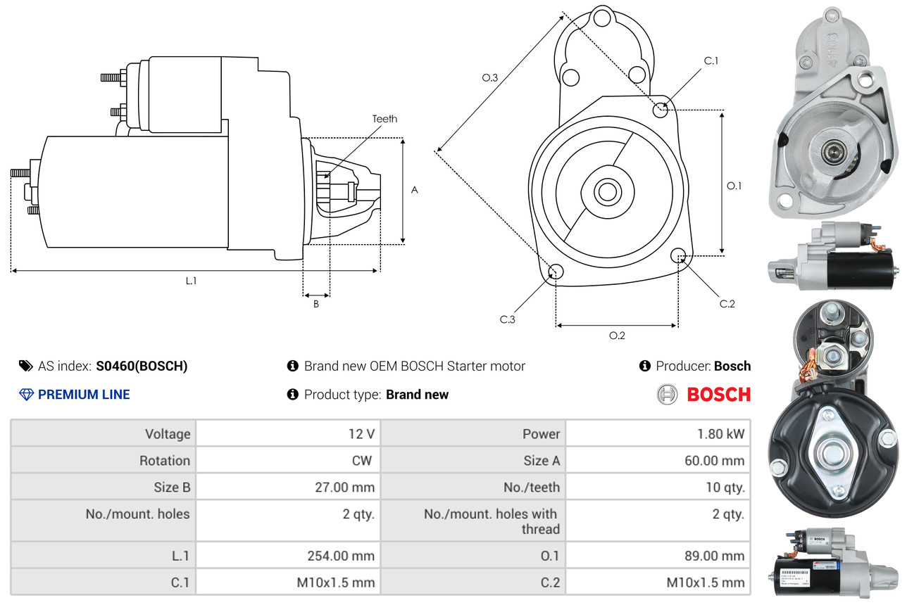Starter - S0460(BOSCH) AS-PL