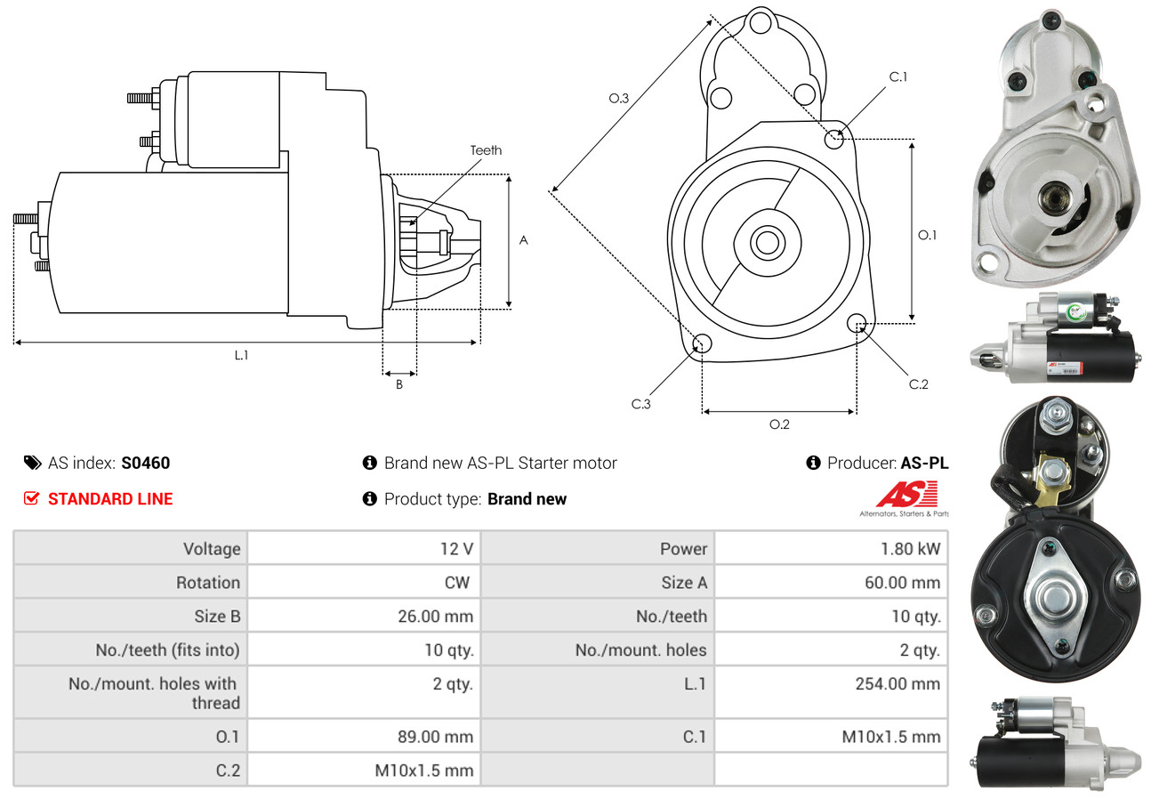 Starter - S0460 AS-PL