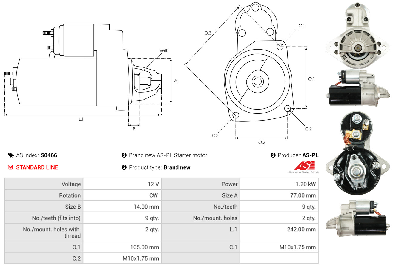 Starter - S0466 AS-PL