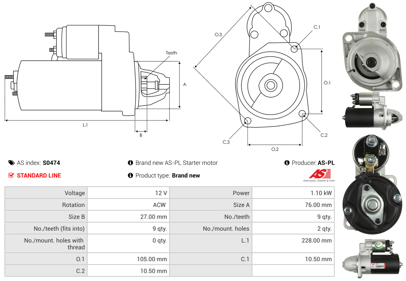 Starter - S0474 AS-PL