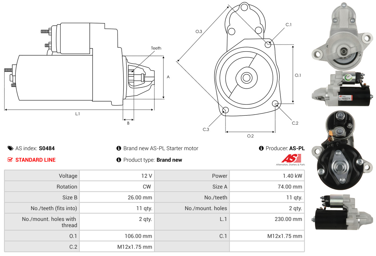Starter - S0484 AS-PL