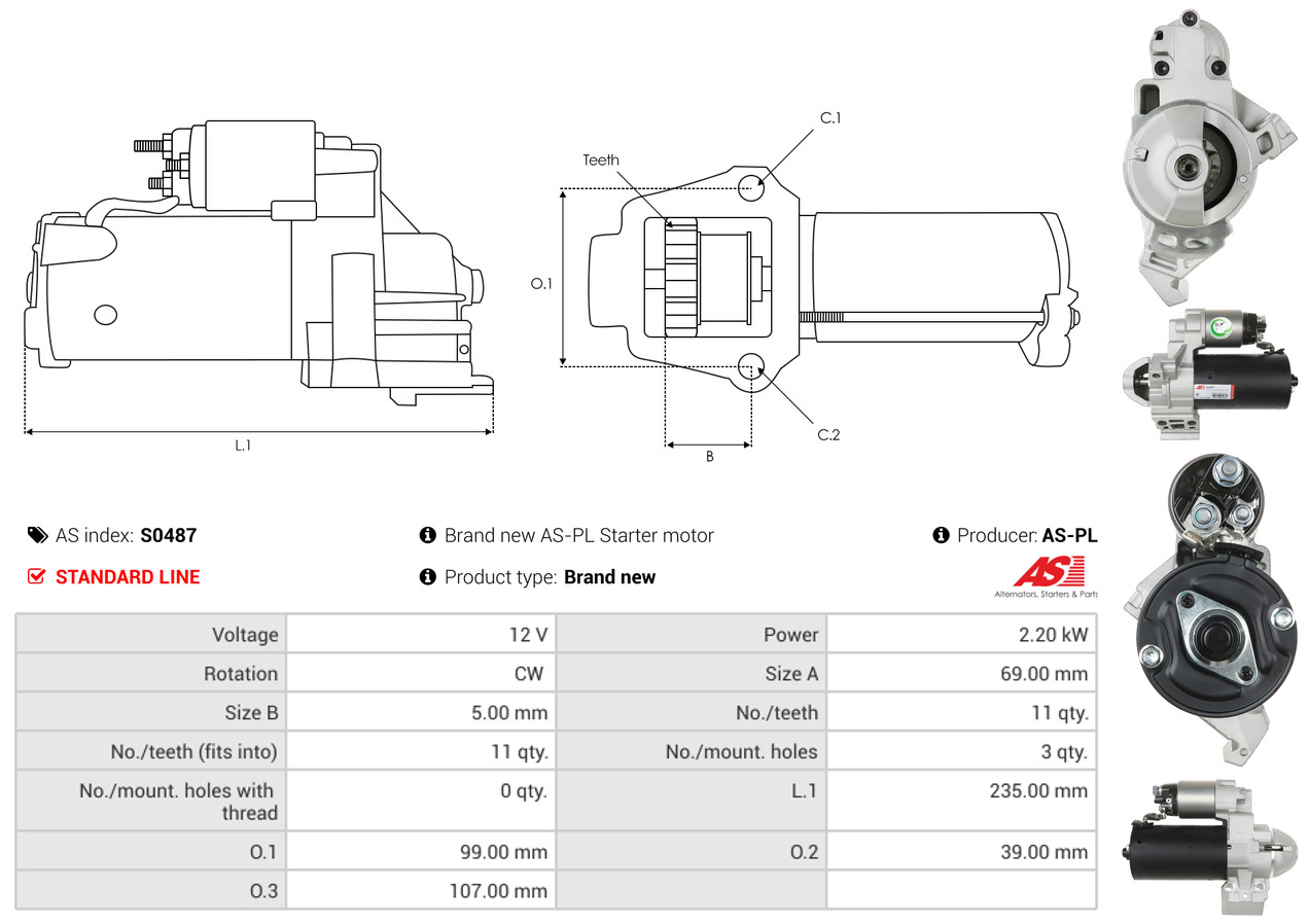 Starter - S0487 AS-PL