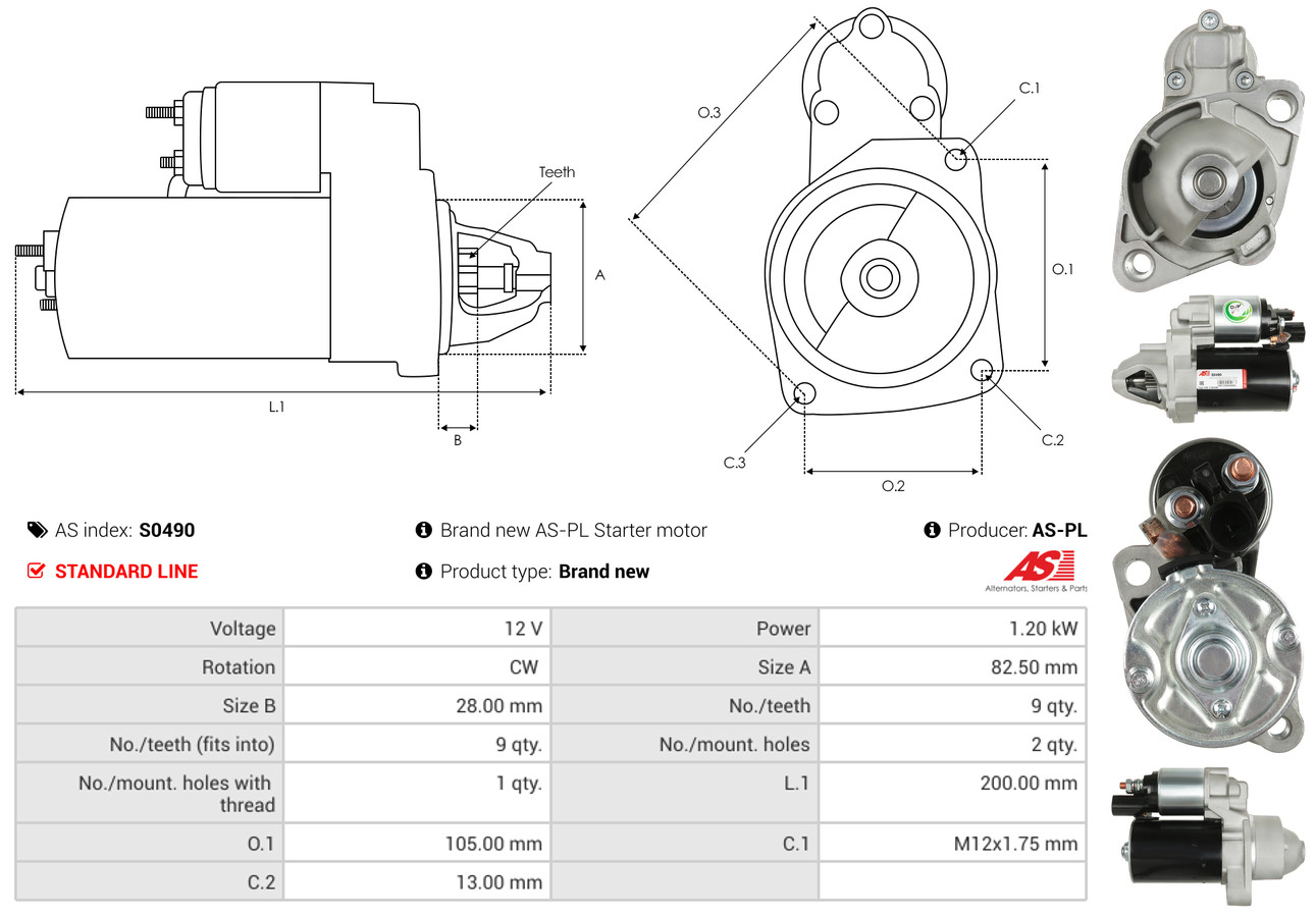 Starter - S0490 AS-PL
