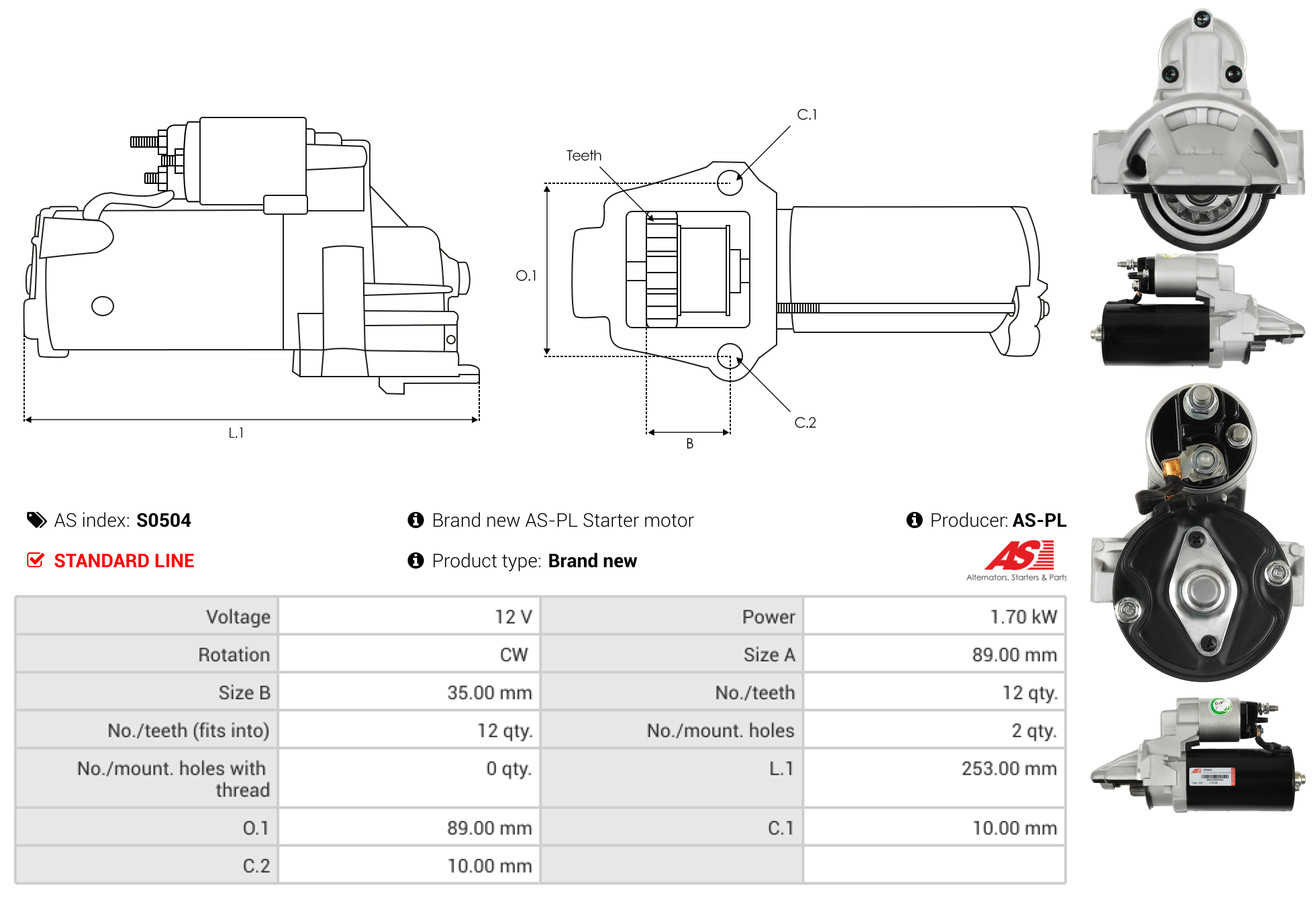 Starter - S0504 AS-PL