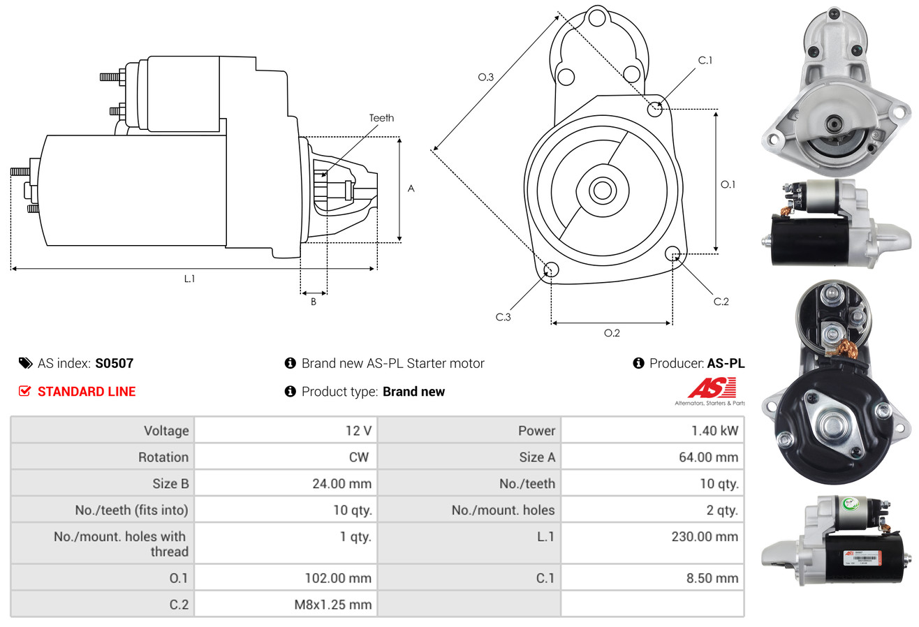 Starter - S0507 AS-PL
