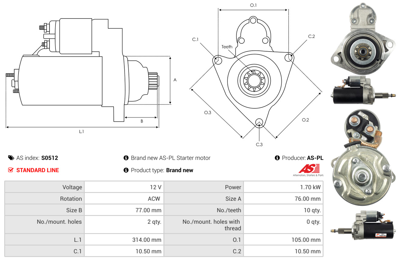 Starter - S0512 AS-PL