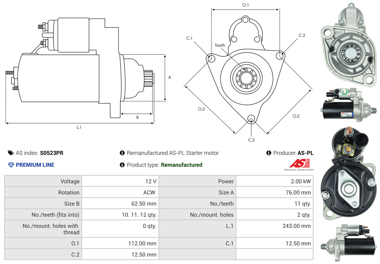 starteris - S0523PR AS-PL