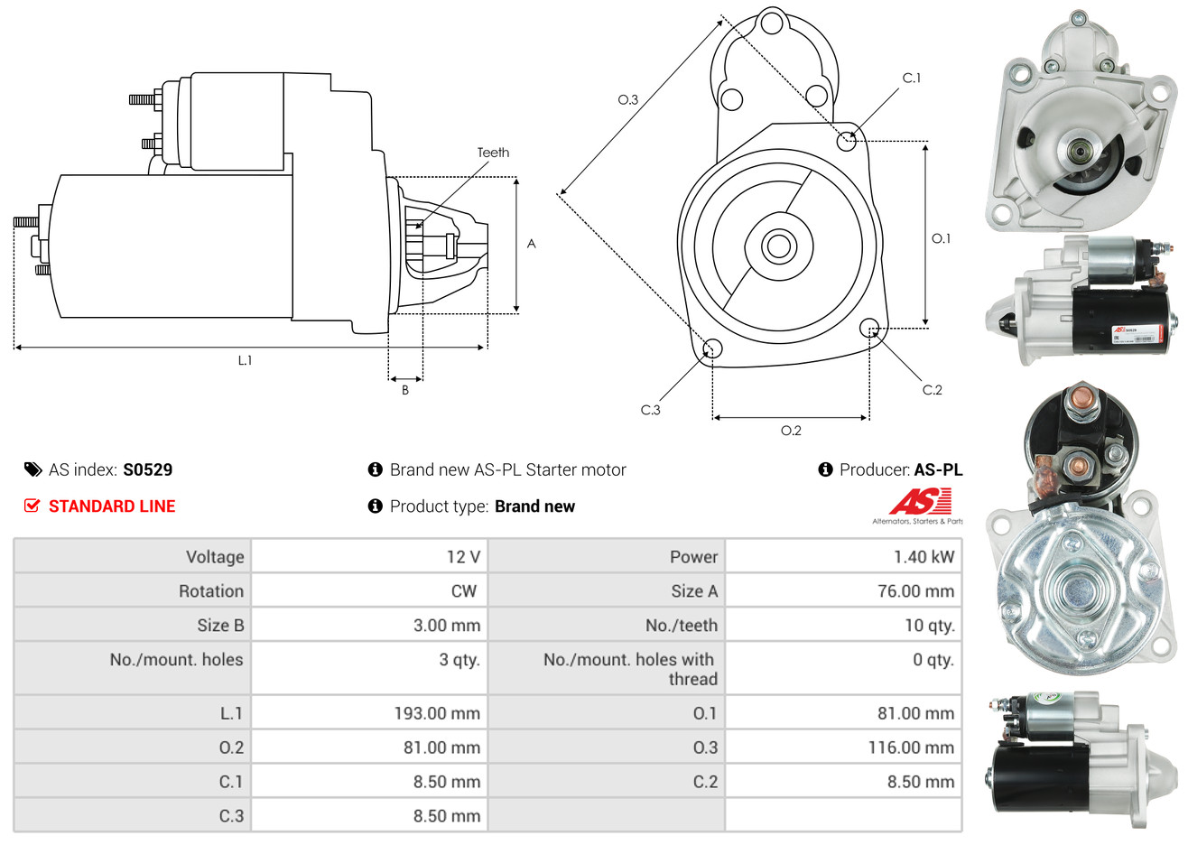 Starter - S0529 AS-PL