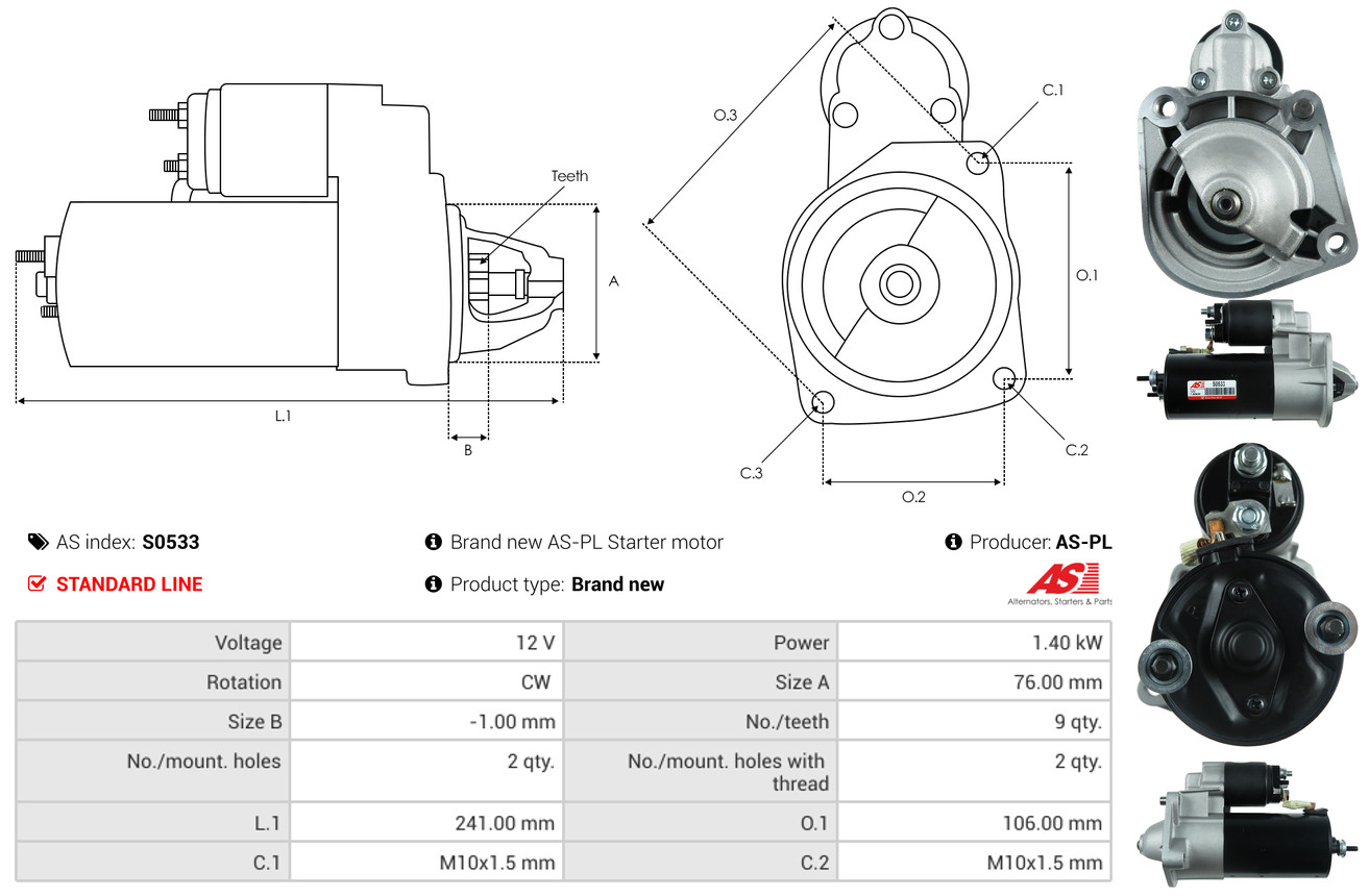 Starter - S0533 AS-PL
