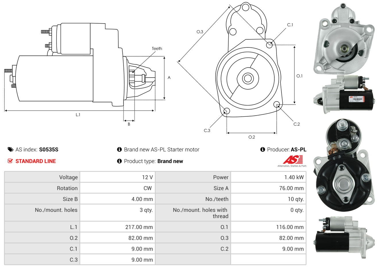 Starter - S0535S AS-PL