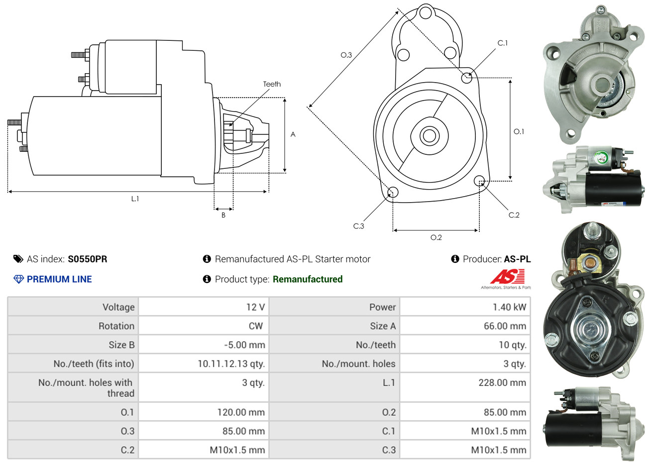 Starter - S0550PR AS-PL