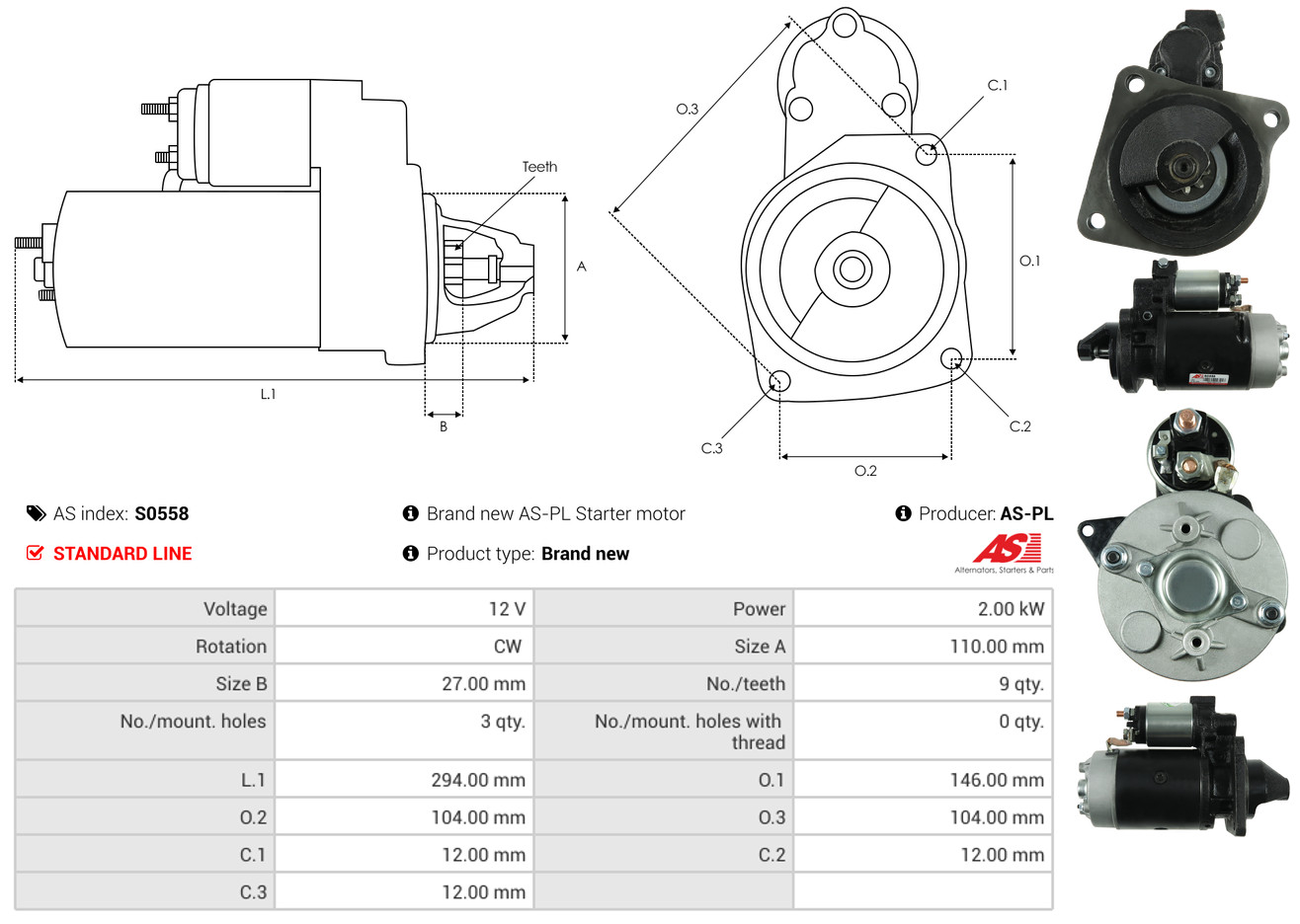 Starter - S0558 AS-PL