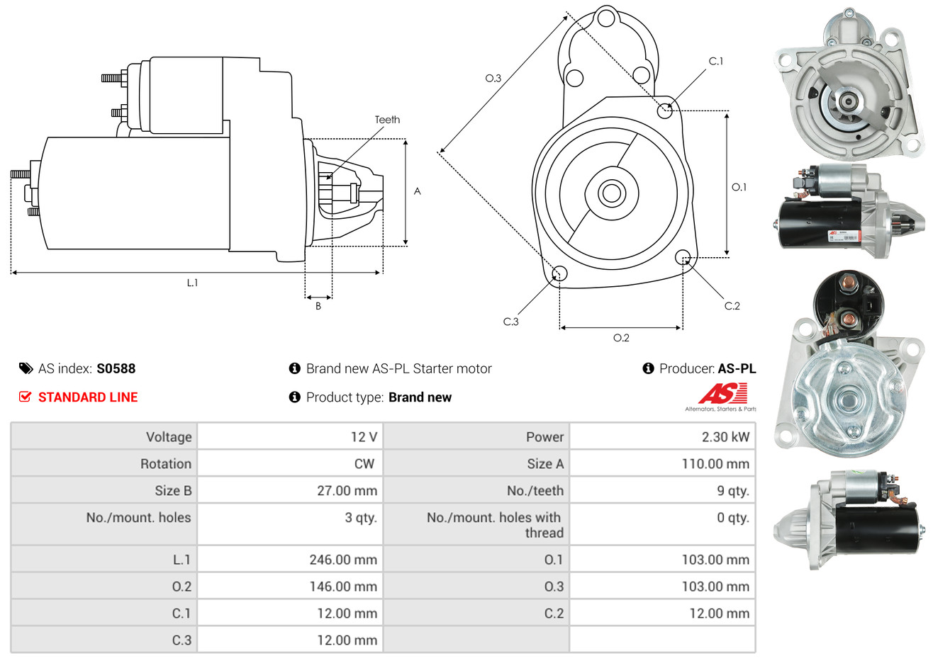 Starter - S0588 AS-PL