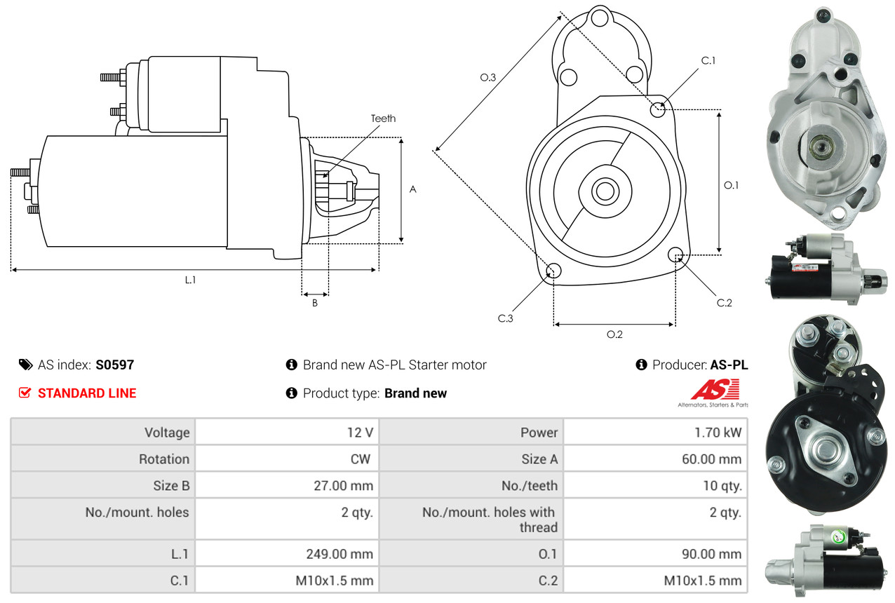 Starter - S0597 AS-PL