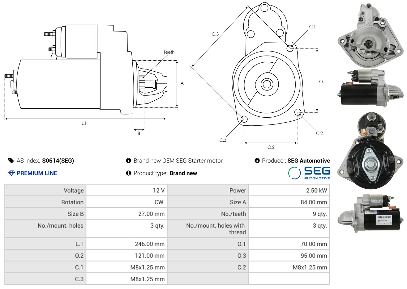 Solenoid Switch, starter - SS2003 AS-PL