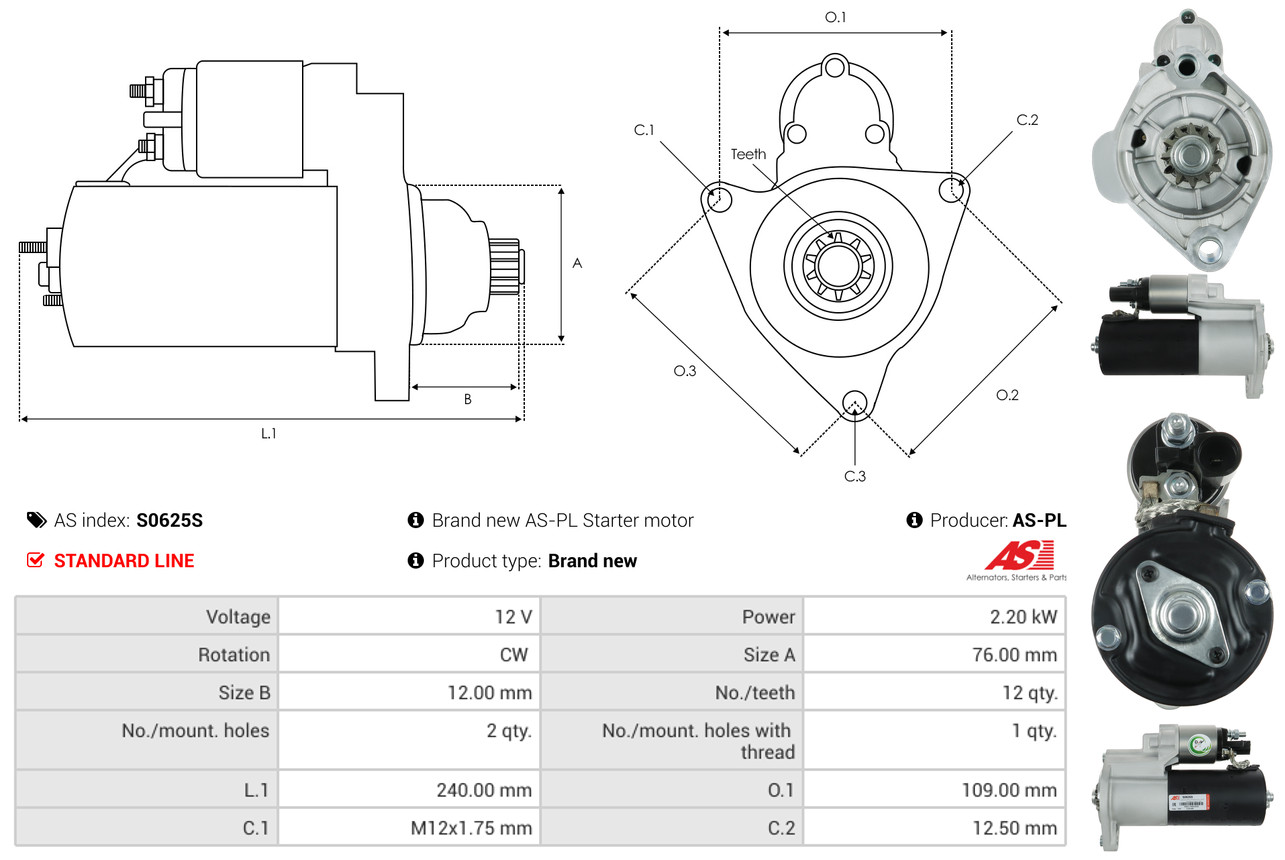 Starter - S0625S AS-PL