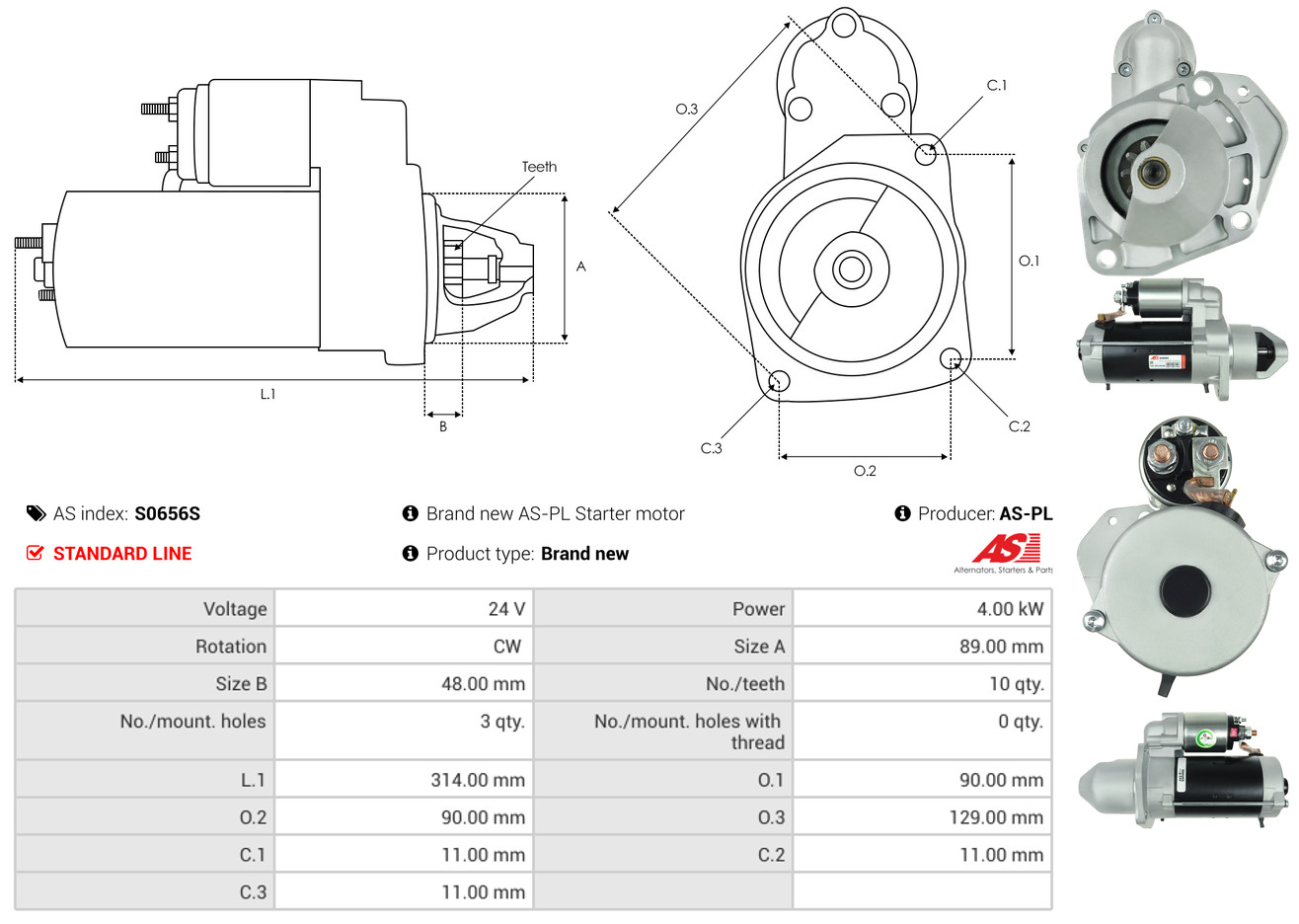 Starter - S0656S AS-PL