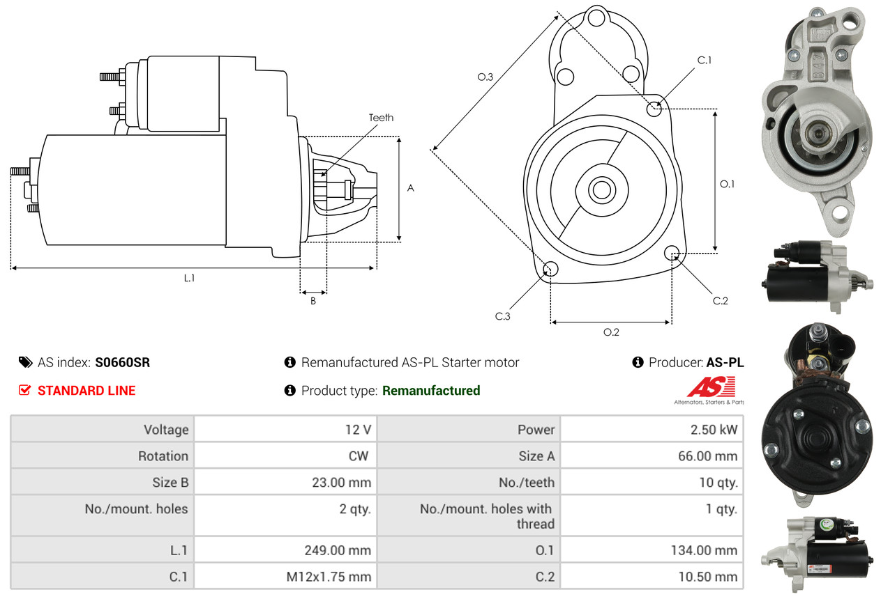 Freewheel Gear, starter - SD3016 AS-PL