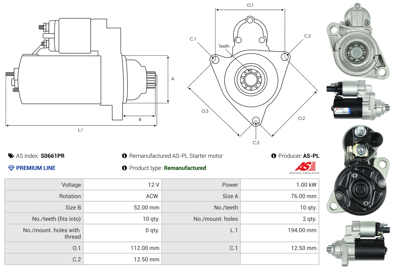 Starter - S0661PR AS-PL