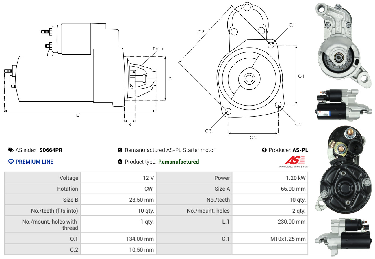 Starter - S0664PR AS-PL