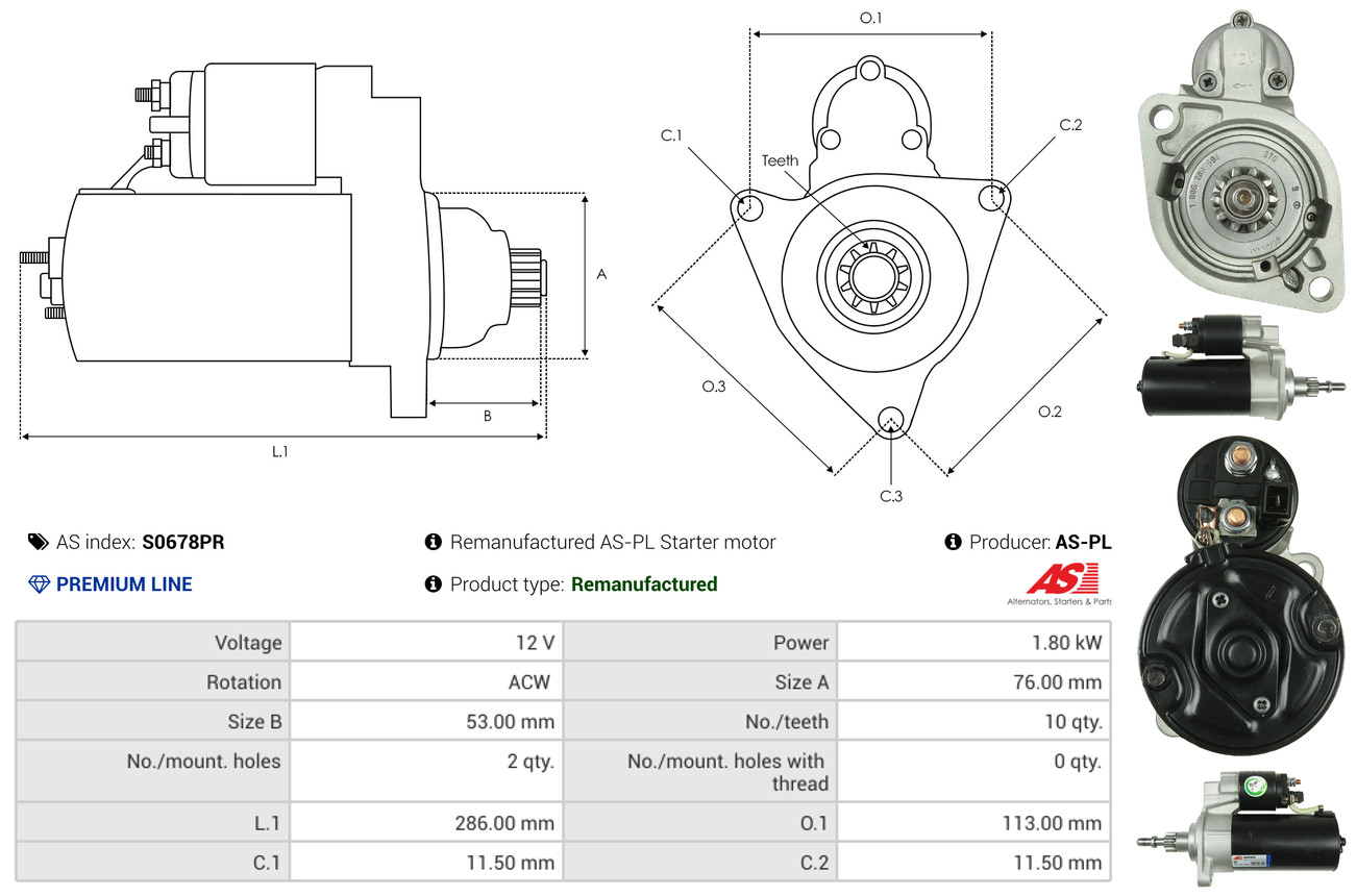 Starter - S0678PR AS-PL