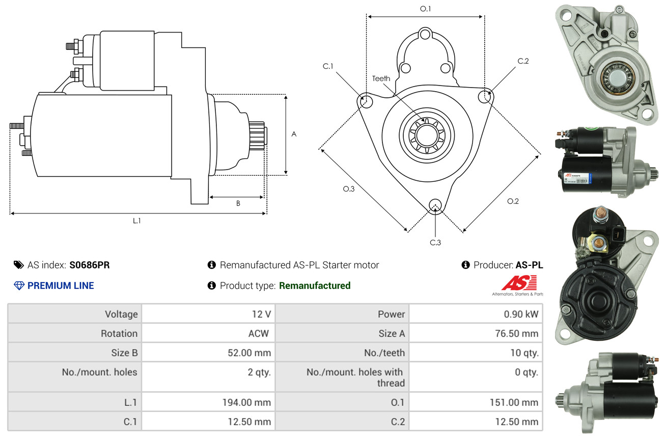 Starter - S0686PR AS-PL