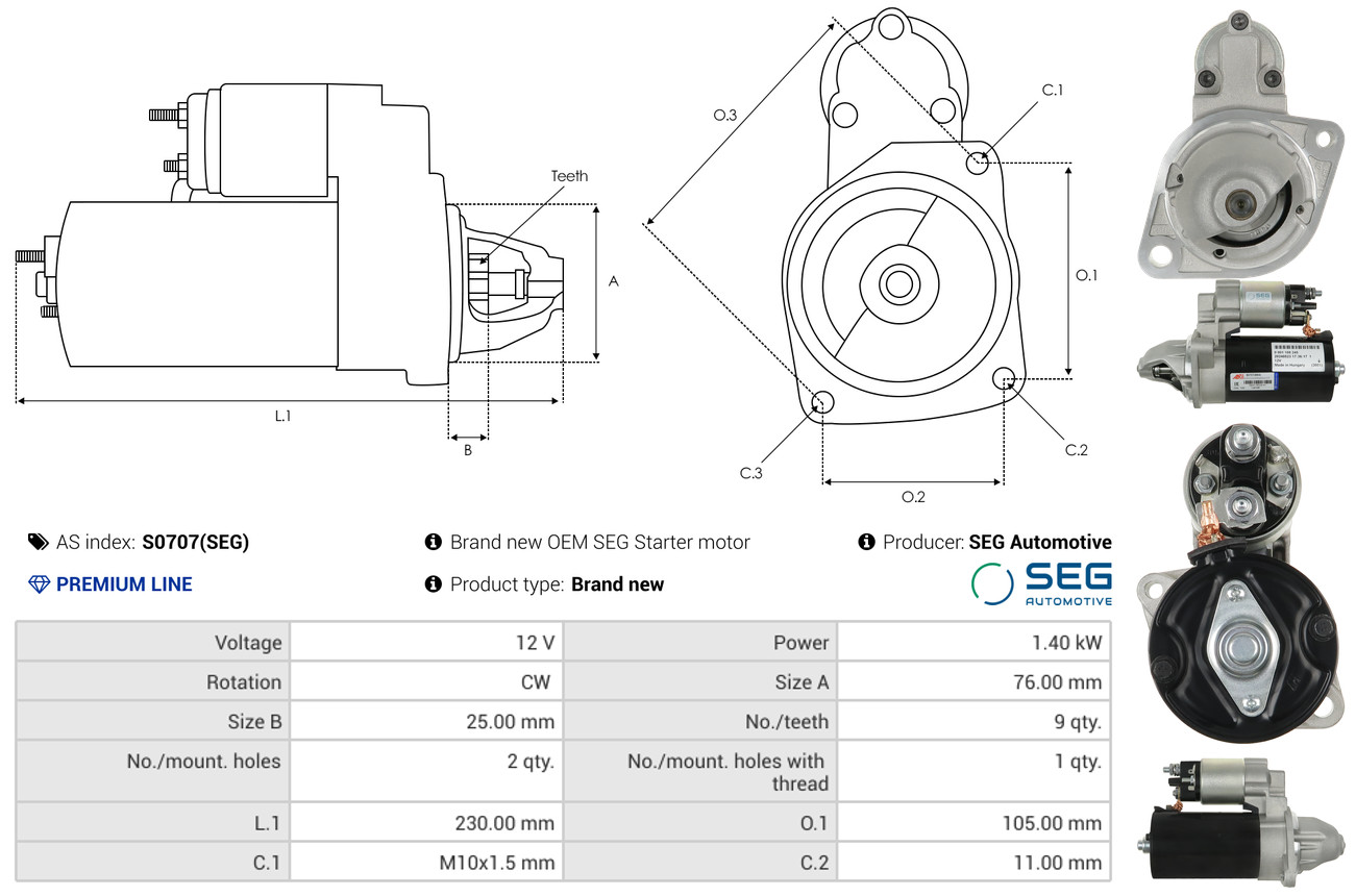 Solenoid Switch, starter - SS5004 AS-PL