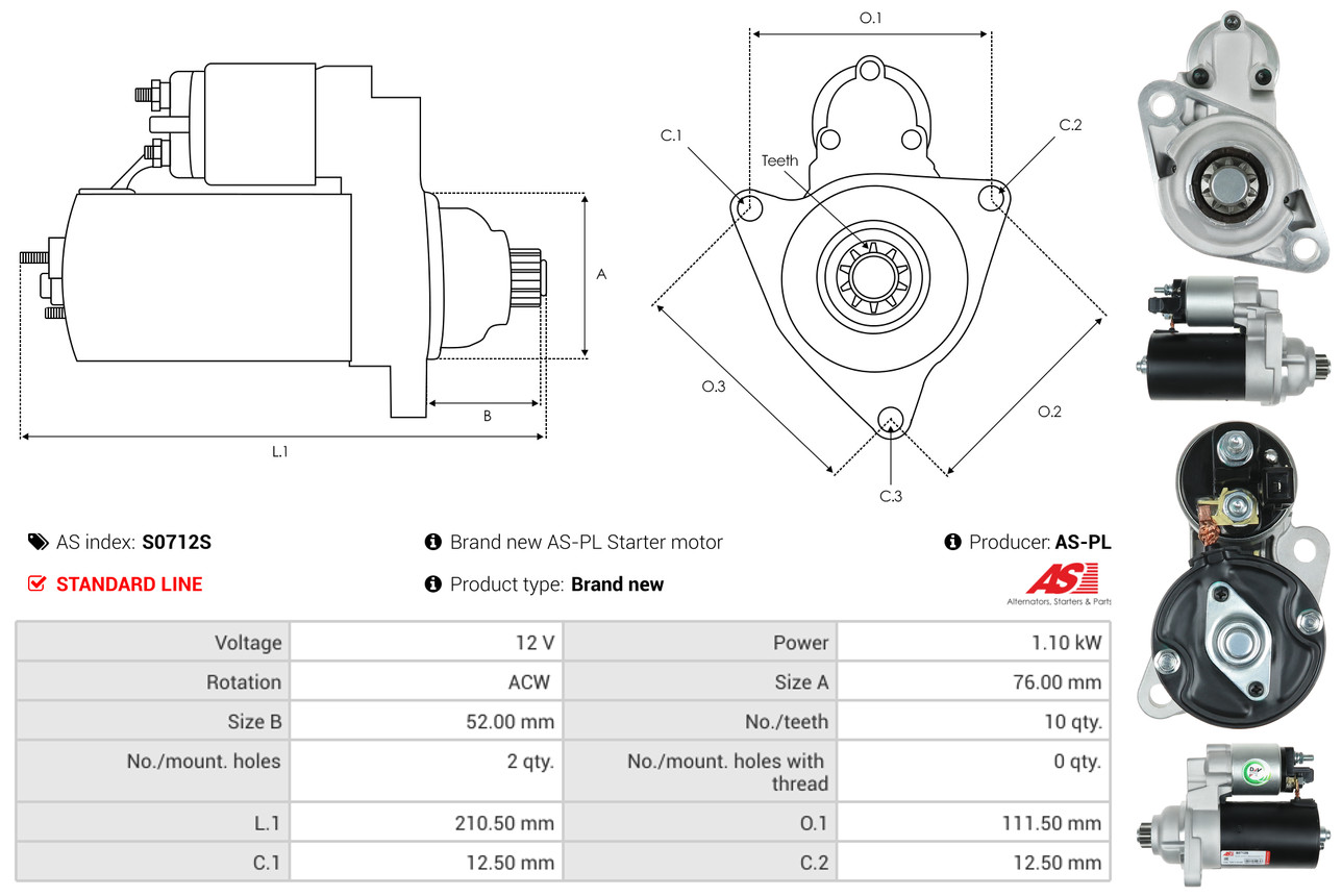 Starter - S0712S AS-PL