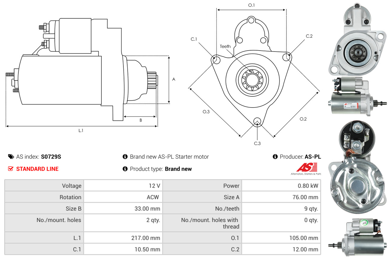 starteris - S0729S AS-PL