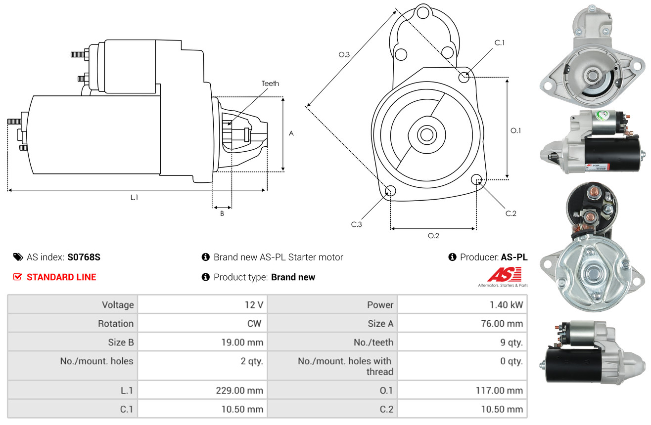 starteris - S0768S AS-PL