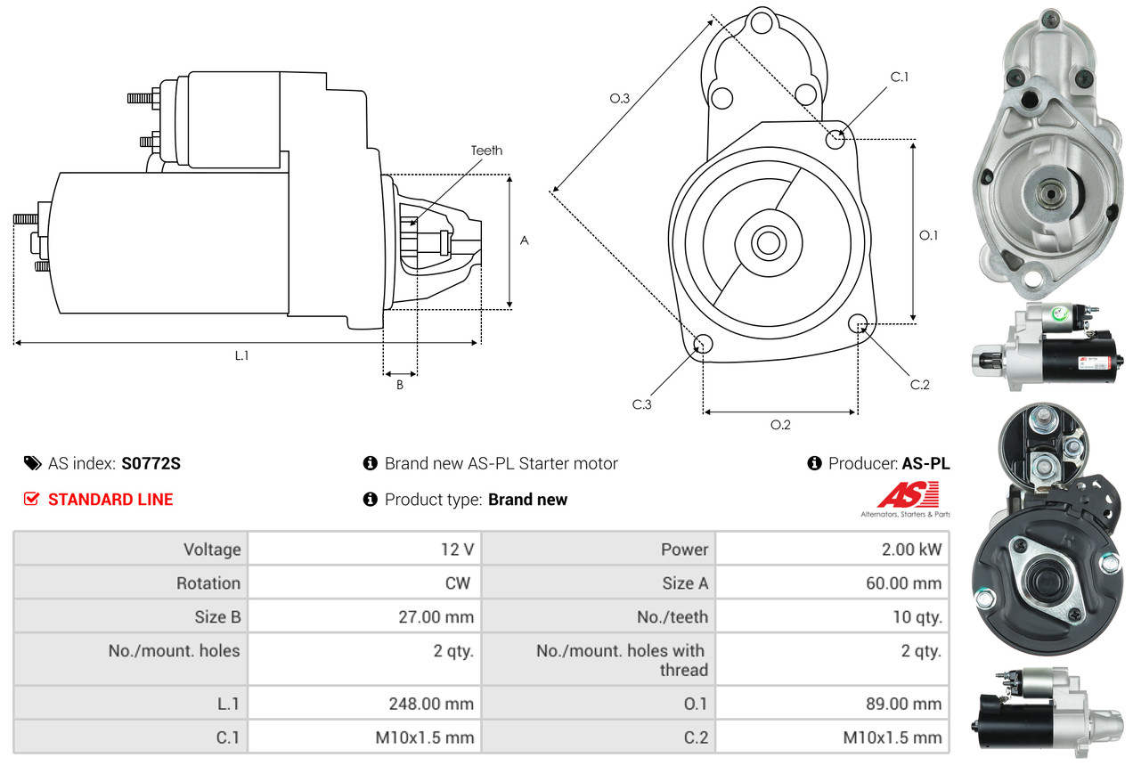 Starter - S0772S AS-PL