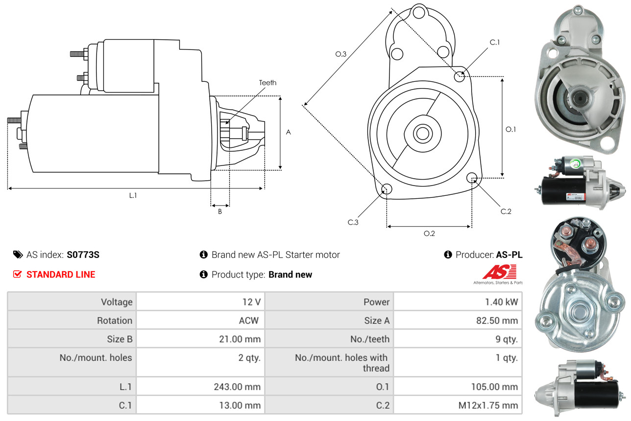 Starter - S0773S AS-PL