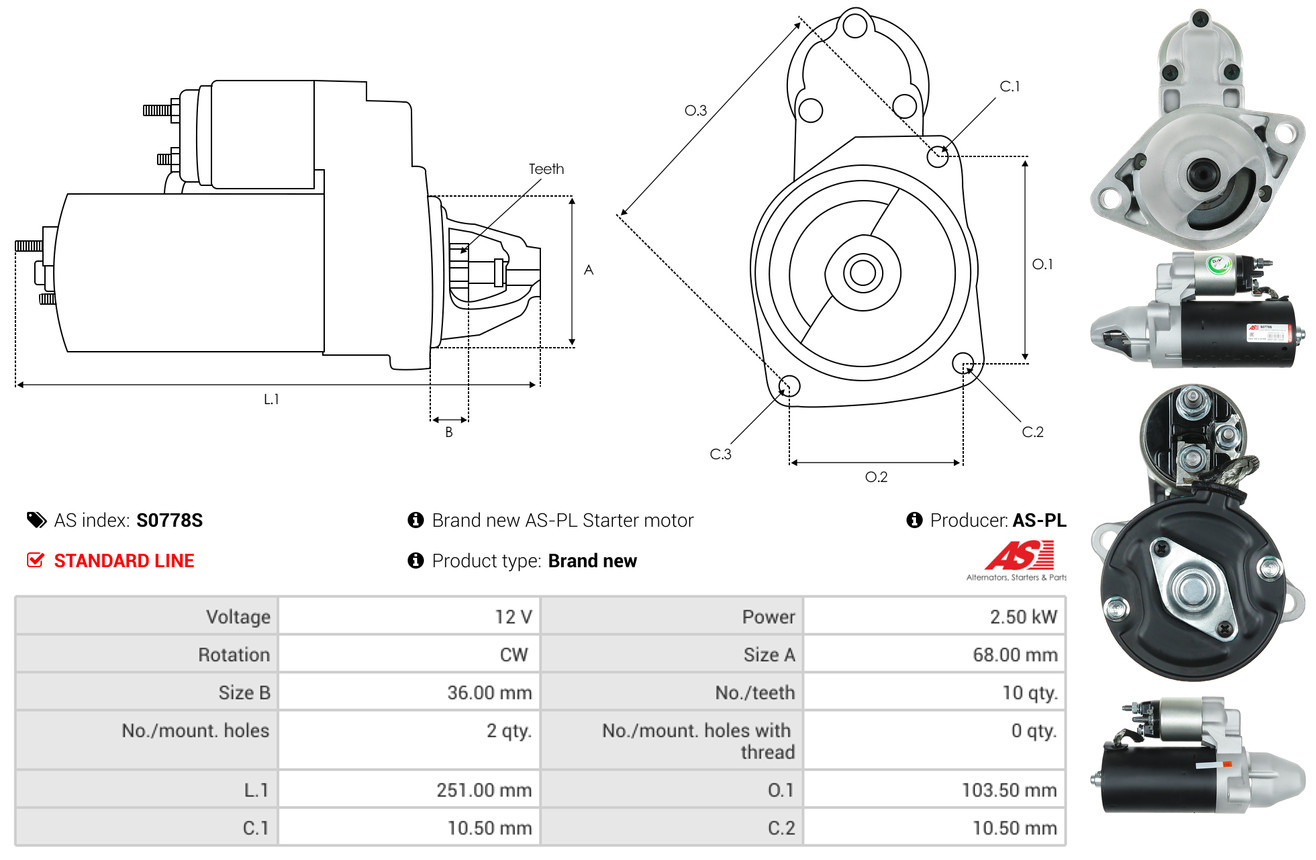 Starter - S0778S AS-PL