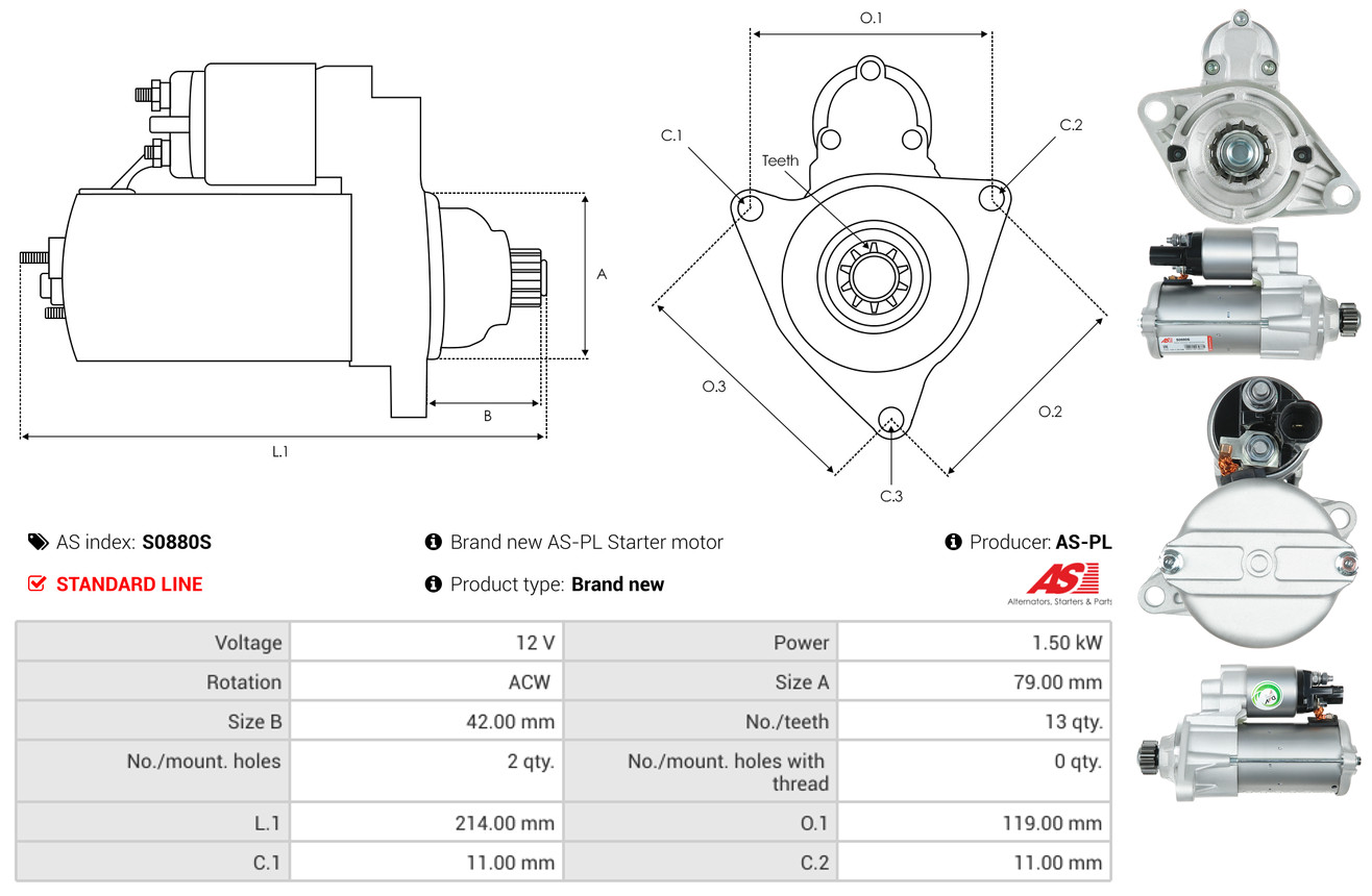 Starter - S0880S AS-PL