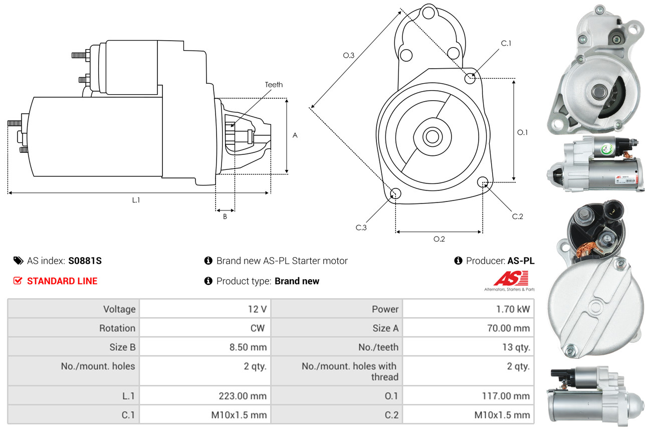 Starter - S0881S AS-PL