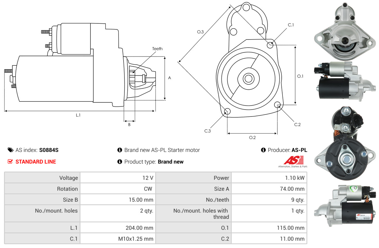 Starter - S0884S AS-PL