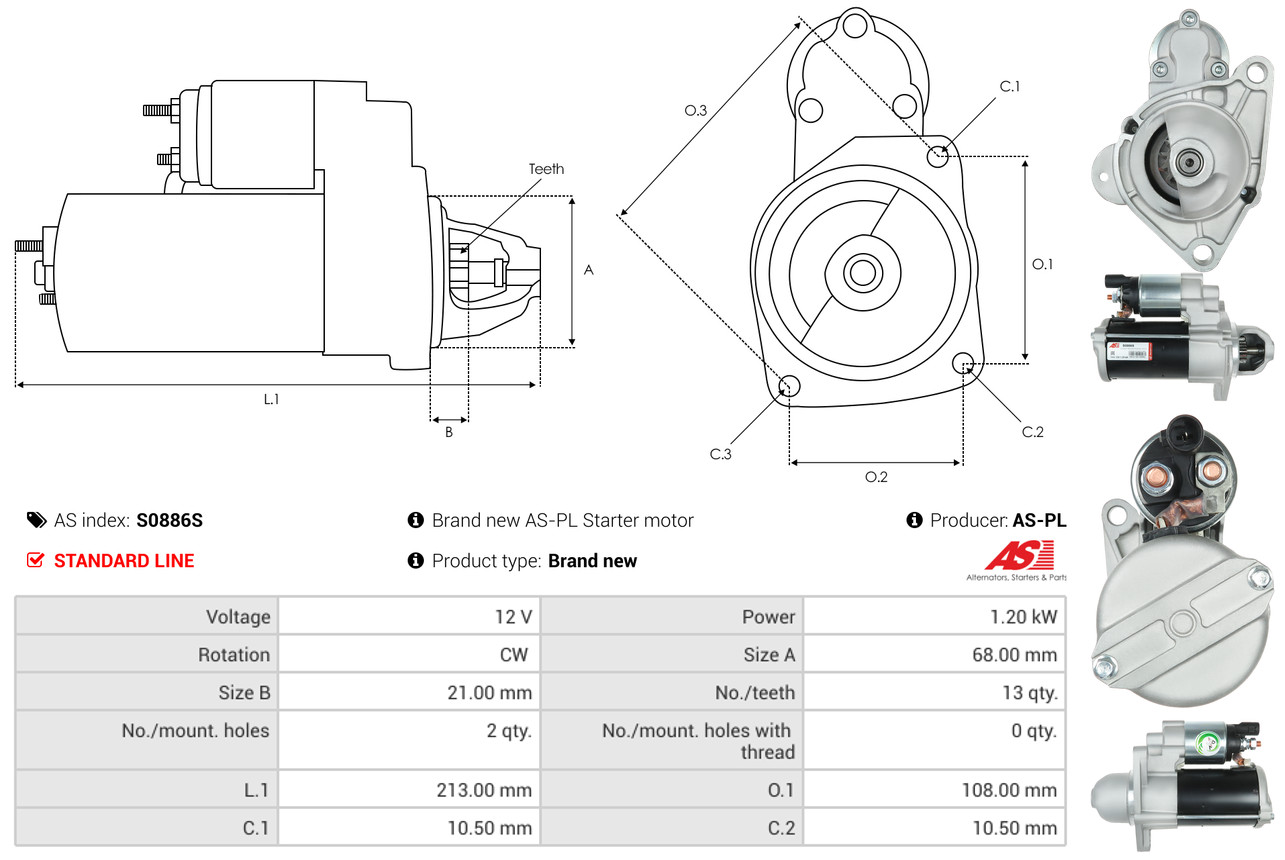 starteris - S0886S AS-PL