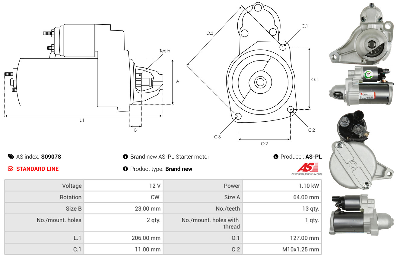 Starter - S0907S AS-PL