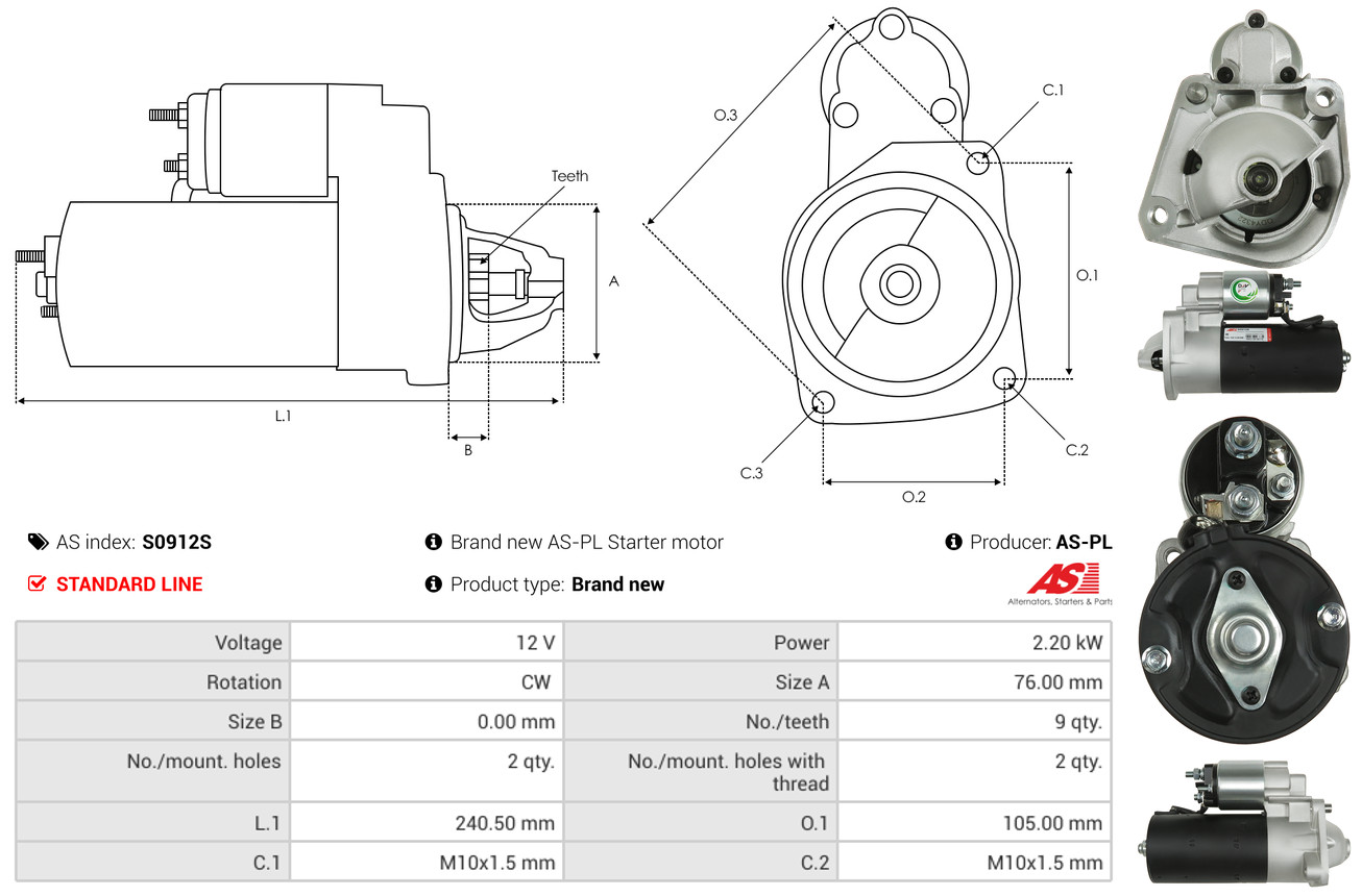 Starter - S0912S AS-PL
