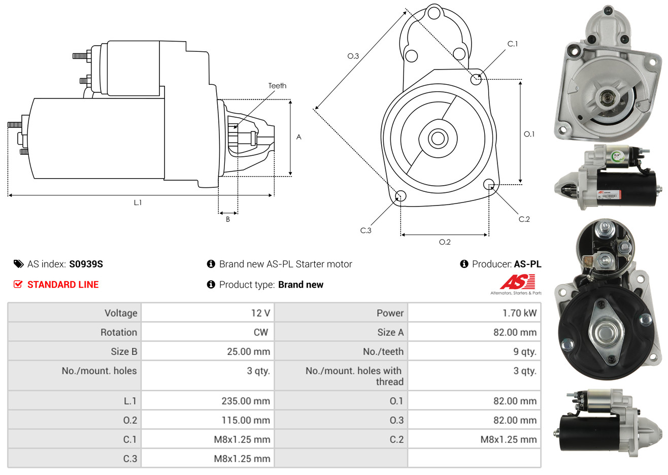 Starter - S0939S AS-PL