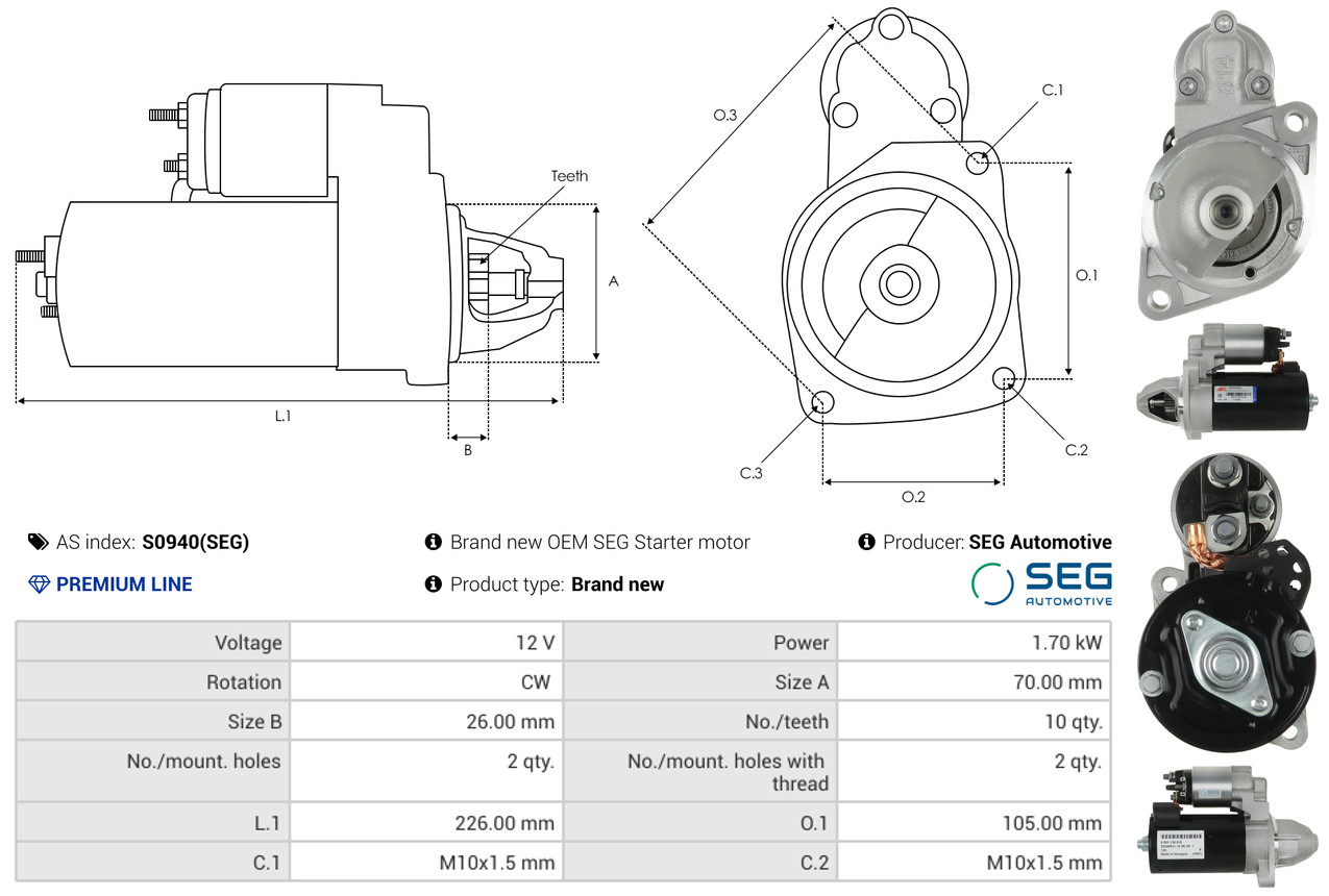 Elettromagnete, Motore d'avviamento - SS9002 AS-PL