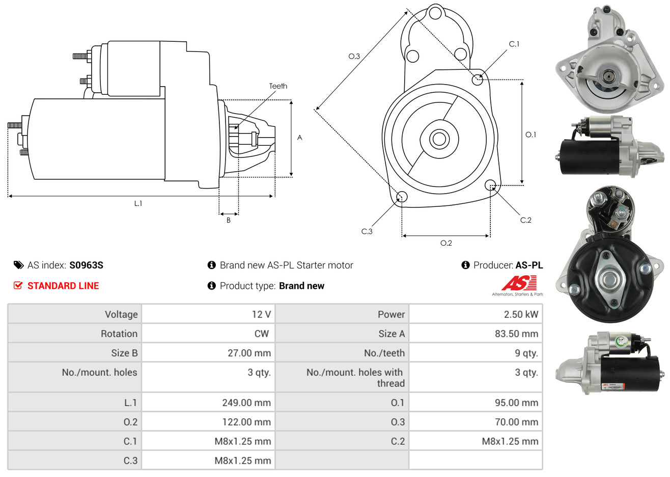 Starter - S0963S AS-PL