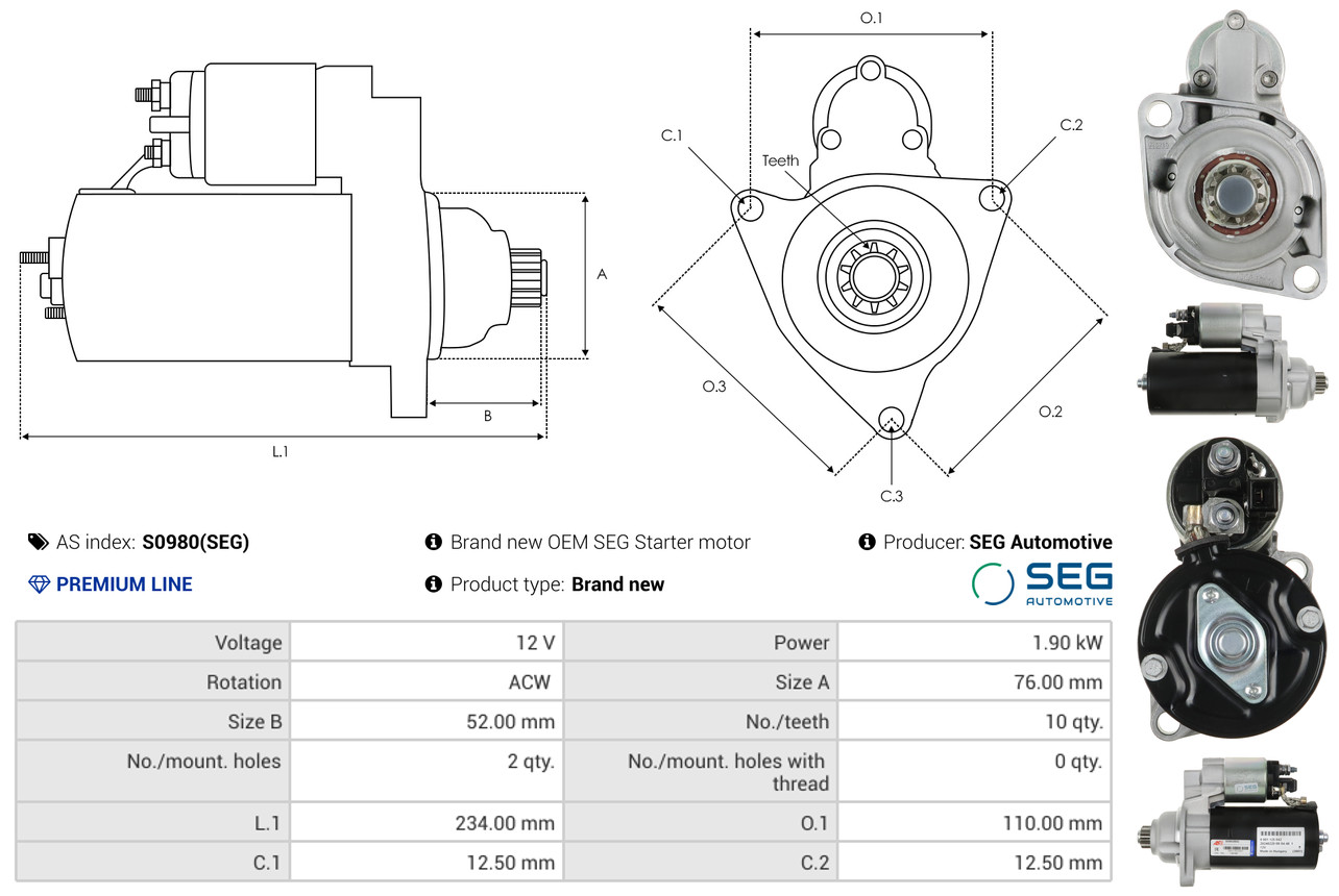 Elettromagnete, Motore d'avviamento - SS6005 AS-PL