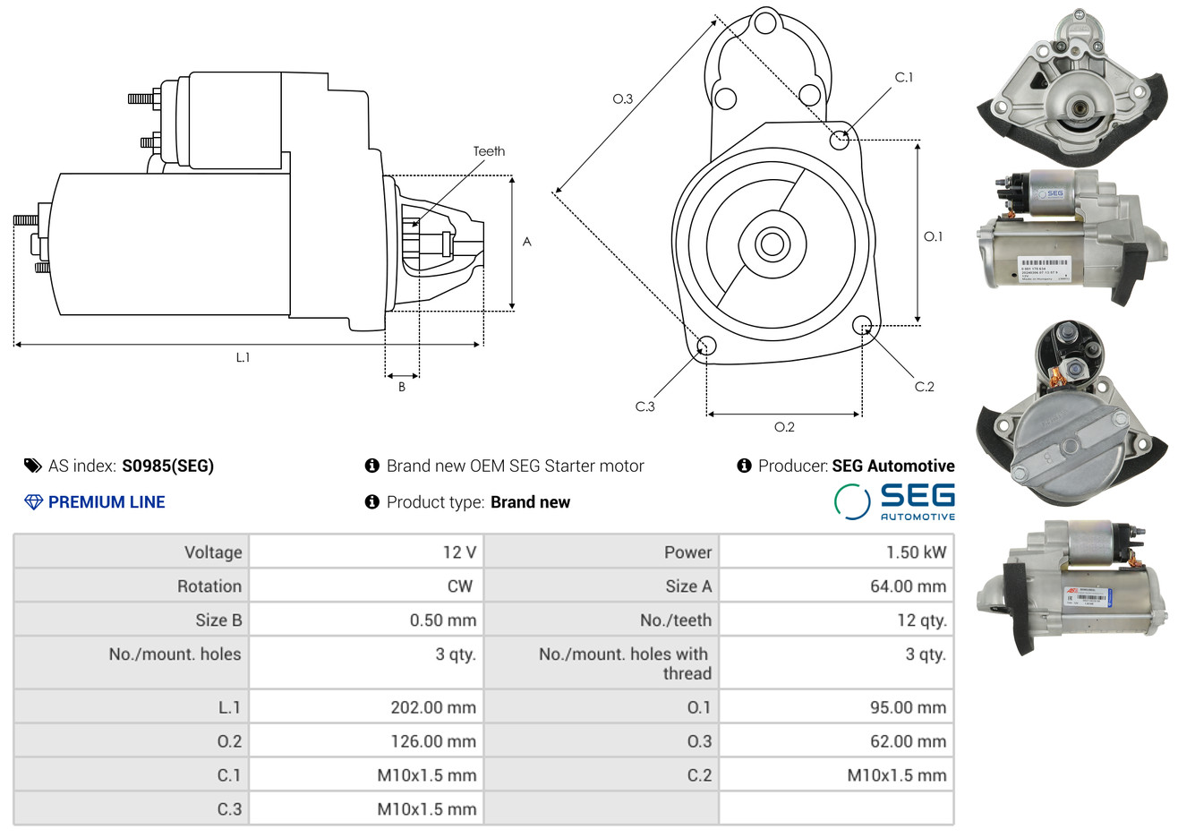 Solenoid Switch, starter - SS1007 AS-PL