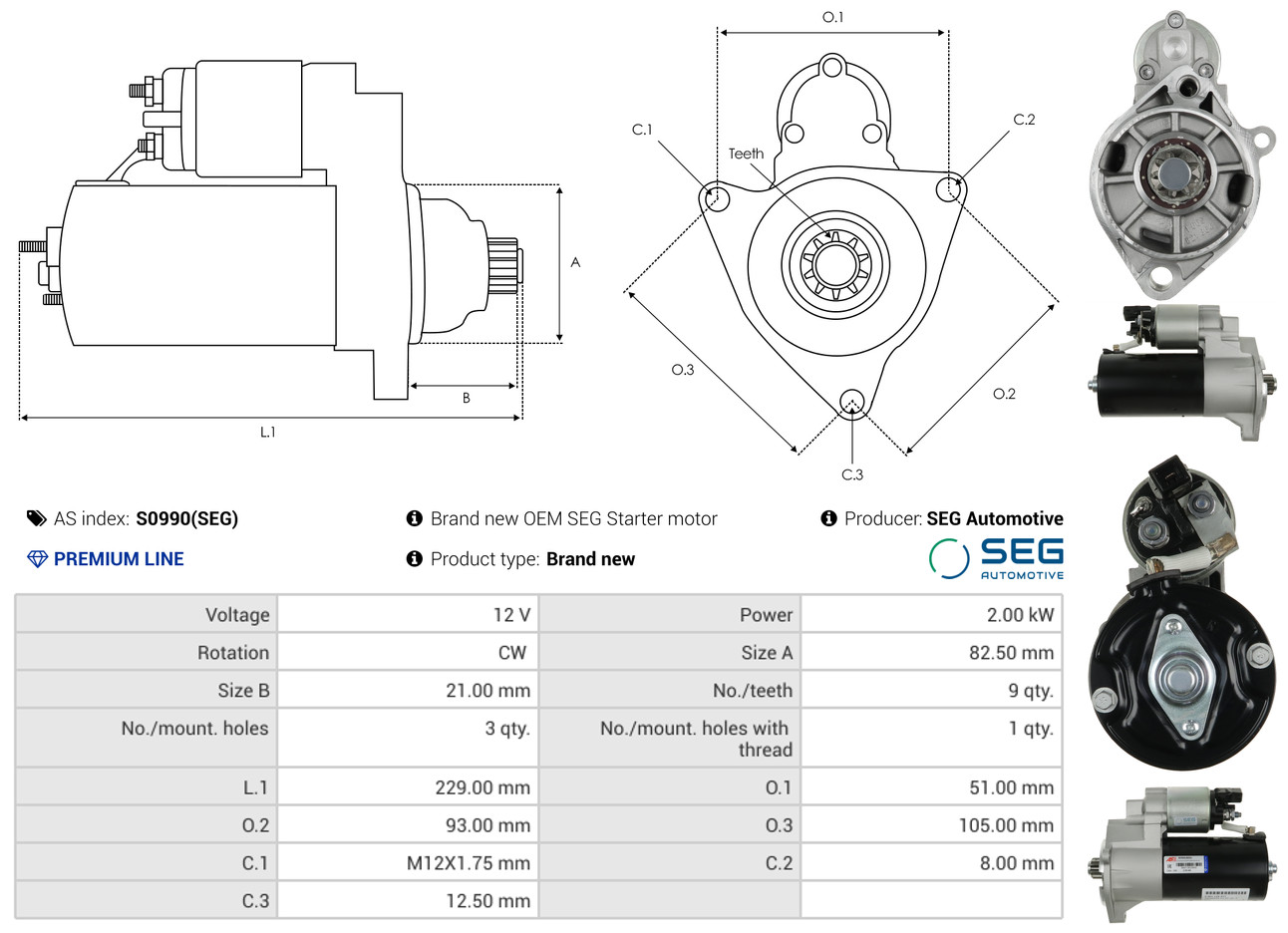 Solenoid Switch, starter - SS0030 AS-PL