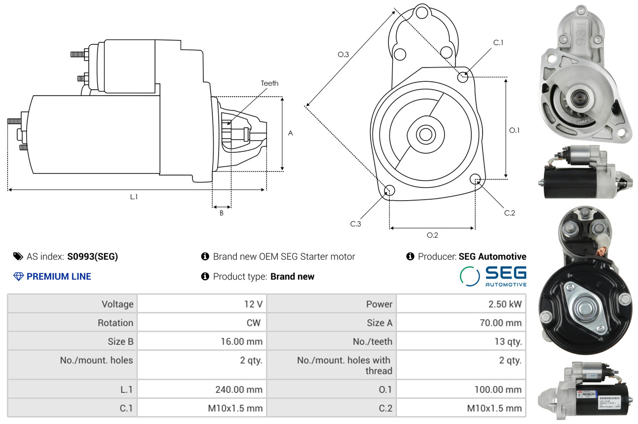 Starter - S0993(SEG) AS-PL