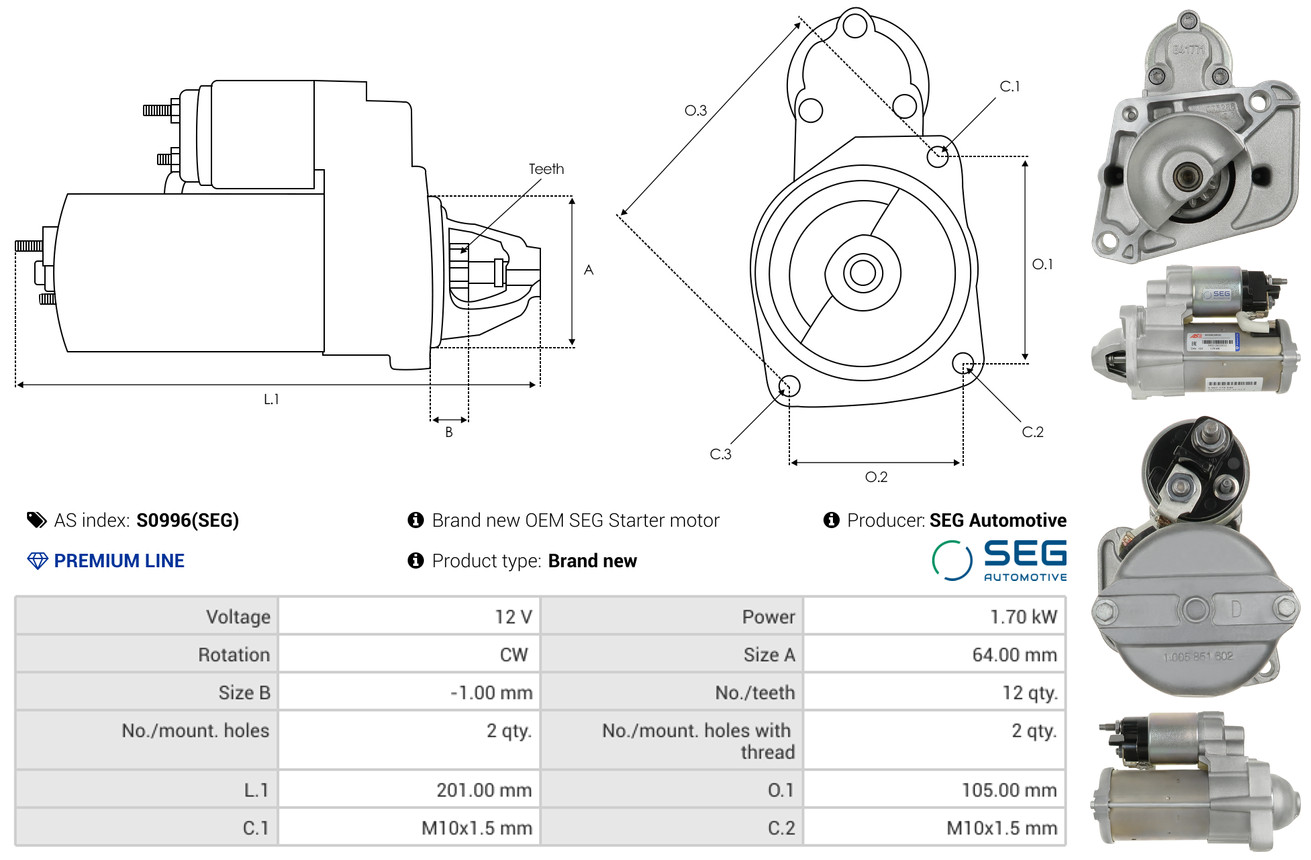 Starter - S0996(SEG) AS-PL