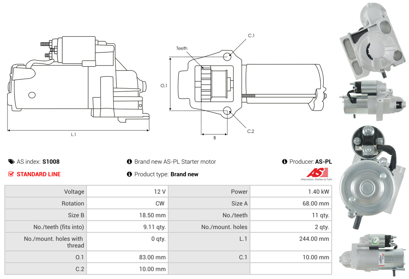 starteris - S1008 AS-PL