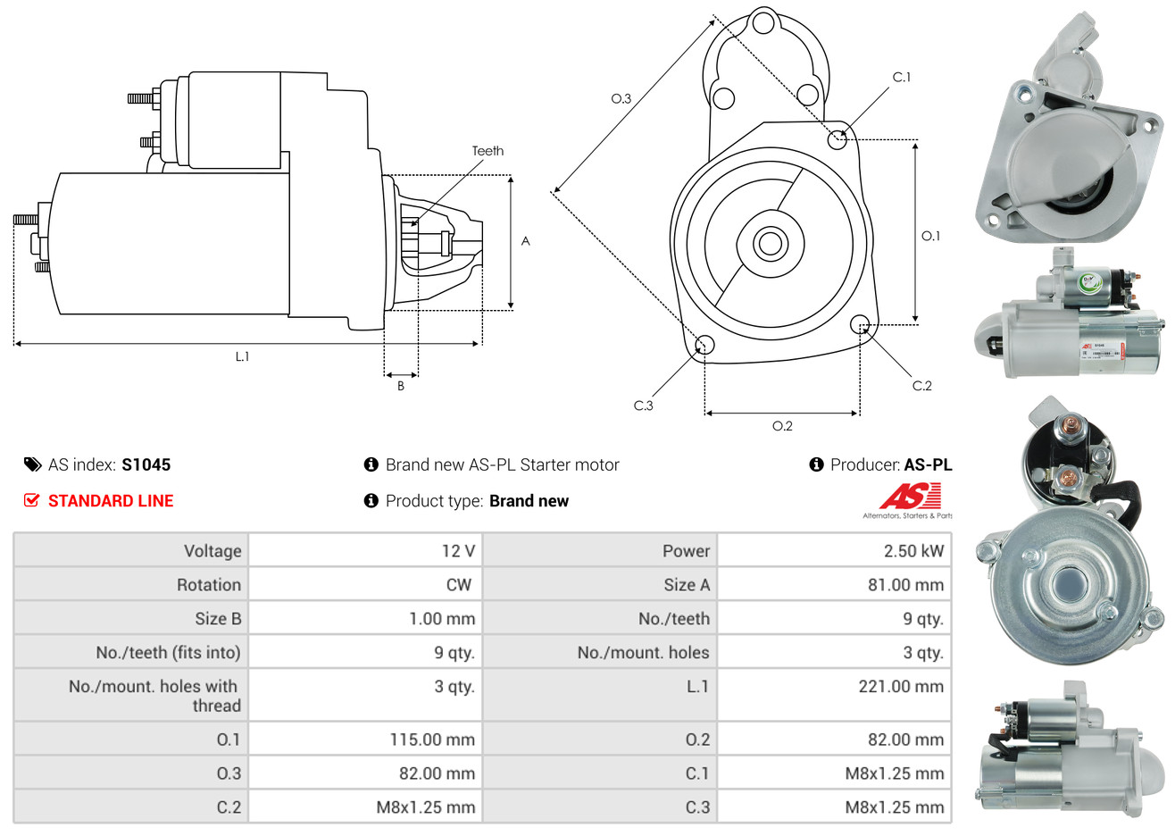starteris - S1045 AS-PL